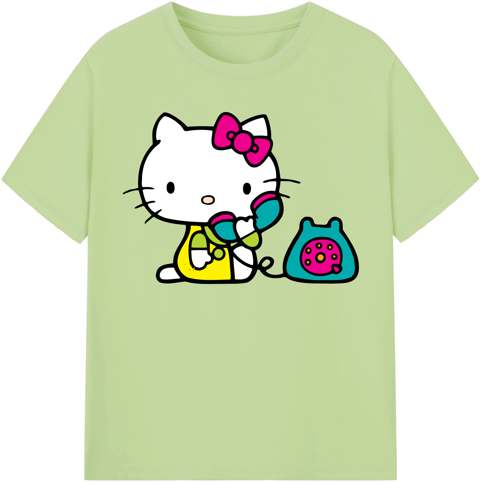 （画像用） Hello Kitty ハローキティ 綿100％半袖Tシャツ（フロントプリント）